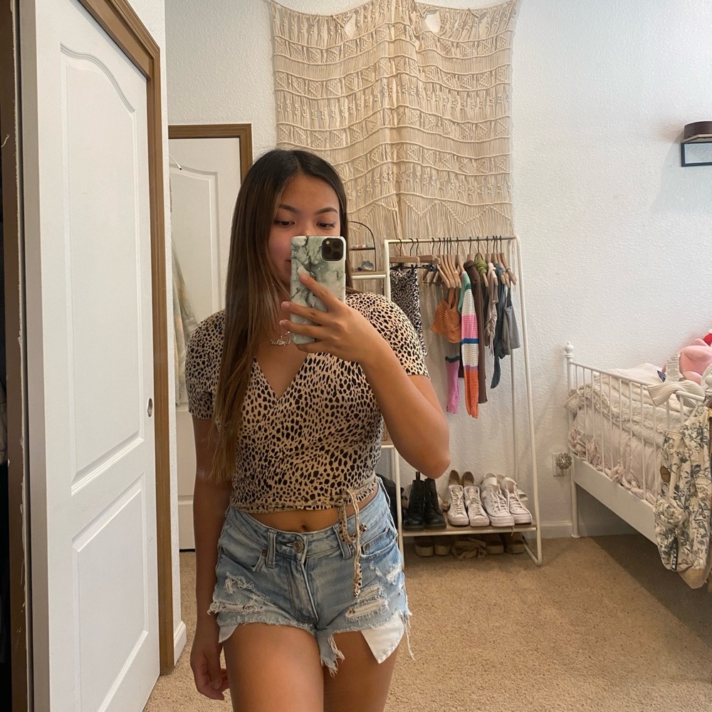 Brandy Melville Cheetah Tied Top